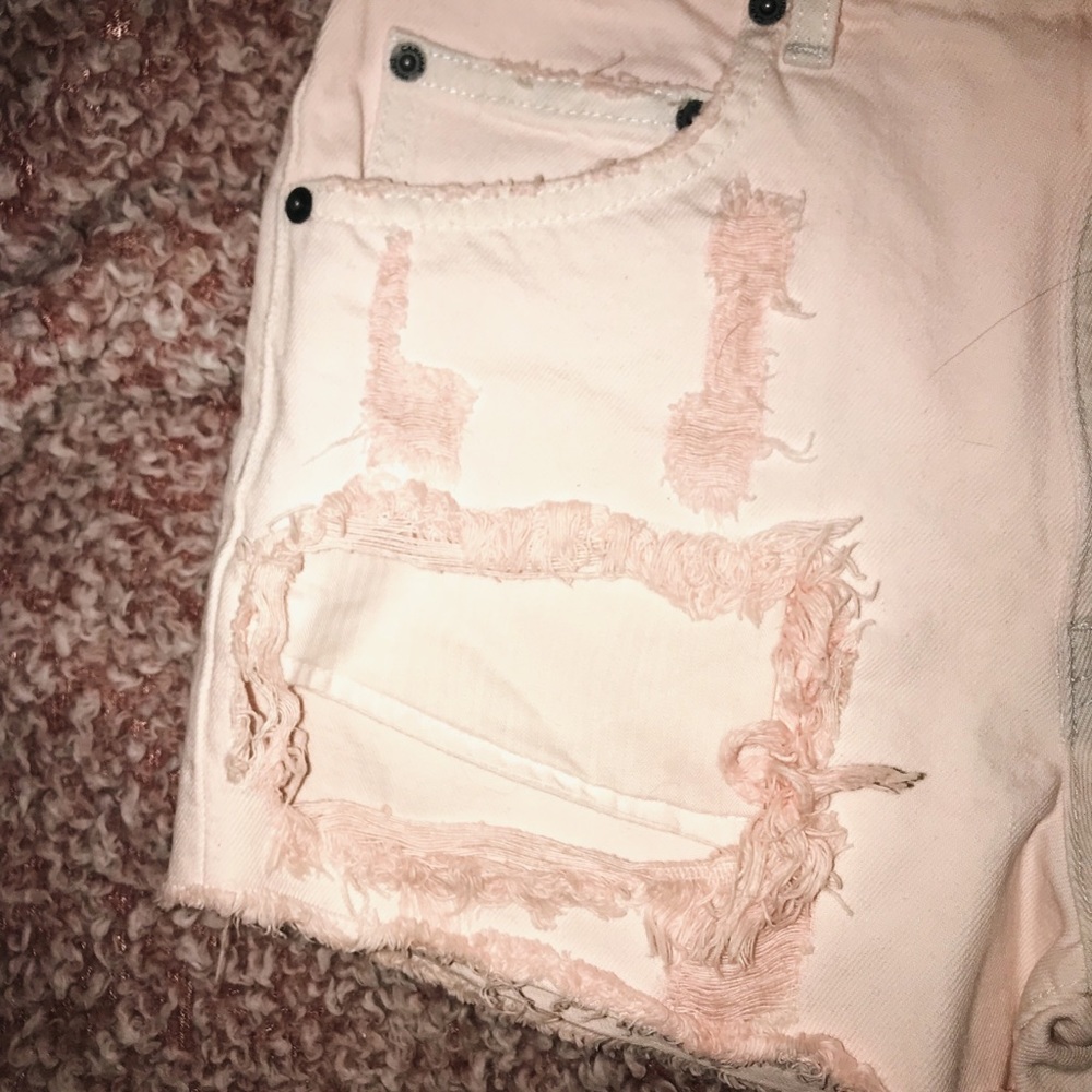 High Rise, Non-Stretch, ‘Paris’ Distressed Shorts - Picture 6 of 8